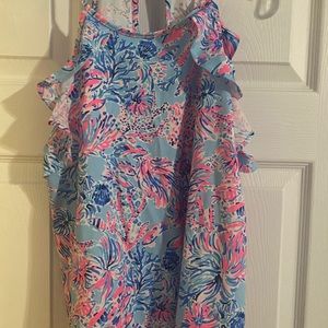 Lily Pulitzer Billie halter top celestial blue seek and sea